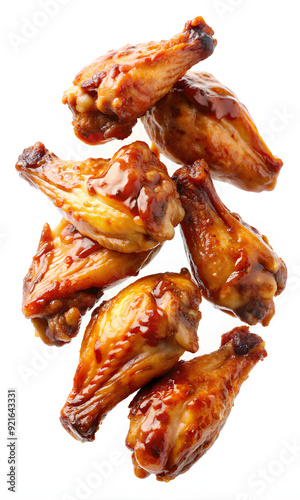 Chicken wings glazed isolated on white background