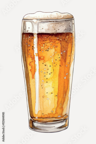 Refreshing watercolor beer illustration
