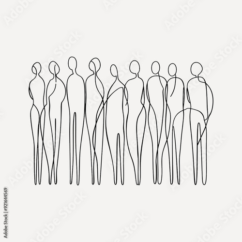 Minimalist abstract human figures art