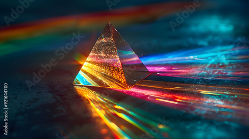 Abstract Prism with Rainbow Refractions - Photo