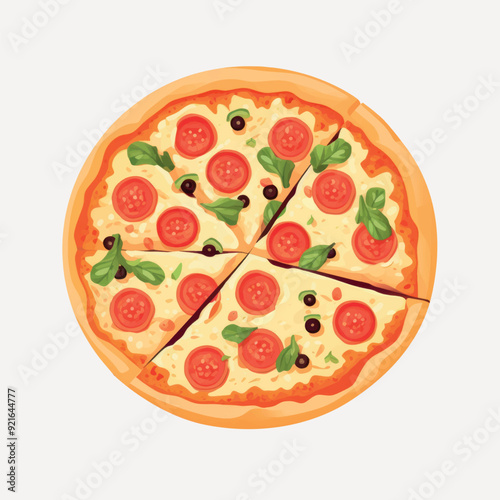 Delicious pepperoni pizza with toppings