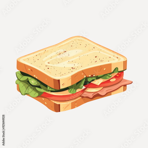 Delicious sandwich with fresh ingredients
