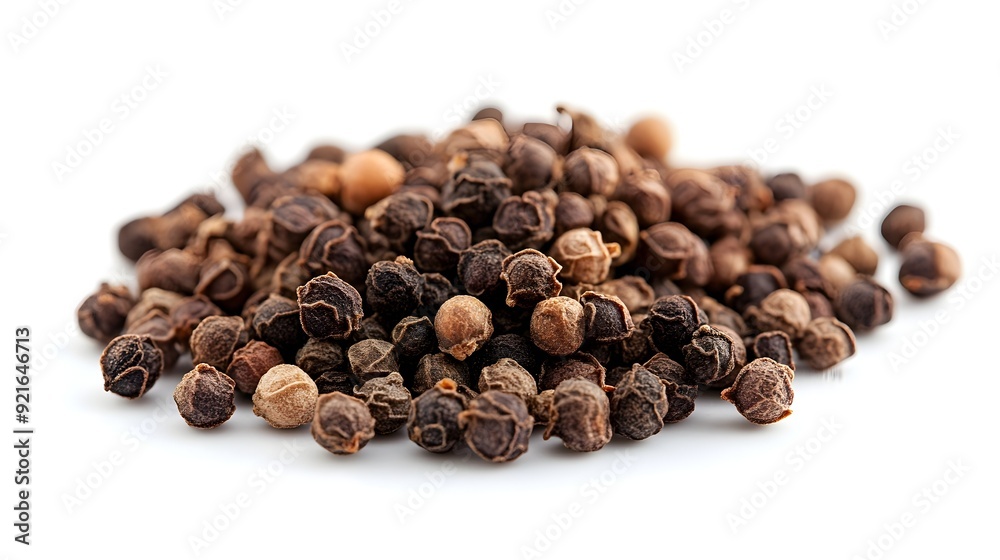 Highly Detailed Photograph of Aromatic Sichuan Peppercorns on Pristine White Background Highly Detailed Photograph of Aromatic Sichuan Peppercorns on Pristine White Background