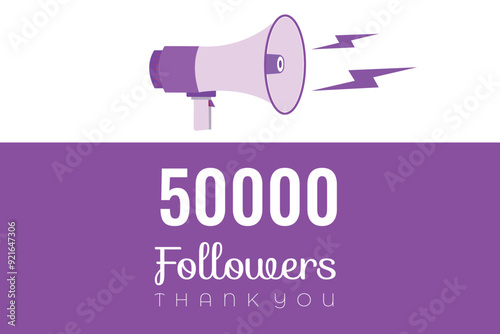 50000  OR 50k followers celebration. Thank you 50000  followers congratulation template banner. banner for social 50k friends and followers. celebrate subscribers and followers.
