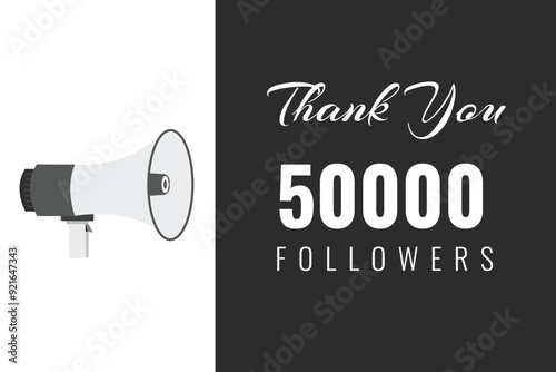 50000  OR 50k followers celebration. Thank you 50000  followers congratulation template banner. banner for social 50k friends and followers. celebrate subscribers and followers.
