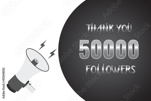 50000  OR 50k followers celebration. Thank you 50000  followers congratulation template banner. banner for social 50k friends and followers. celebrate subscribers and followers.
