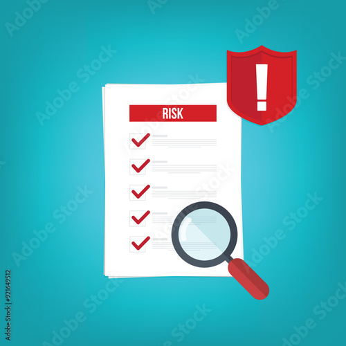 Risk management concept. Risk assessment. vector illustration.	