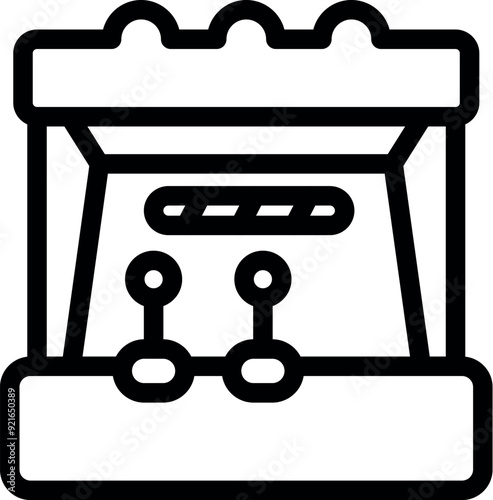 Line art icon of an arcade game machine with joysticks, perfect for projects related to gaming, entertainment, and leisure photo