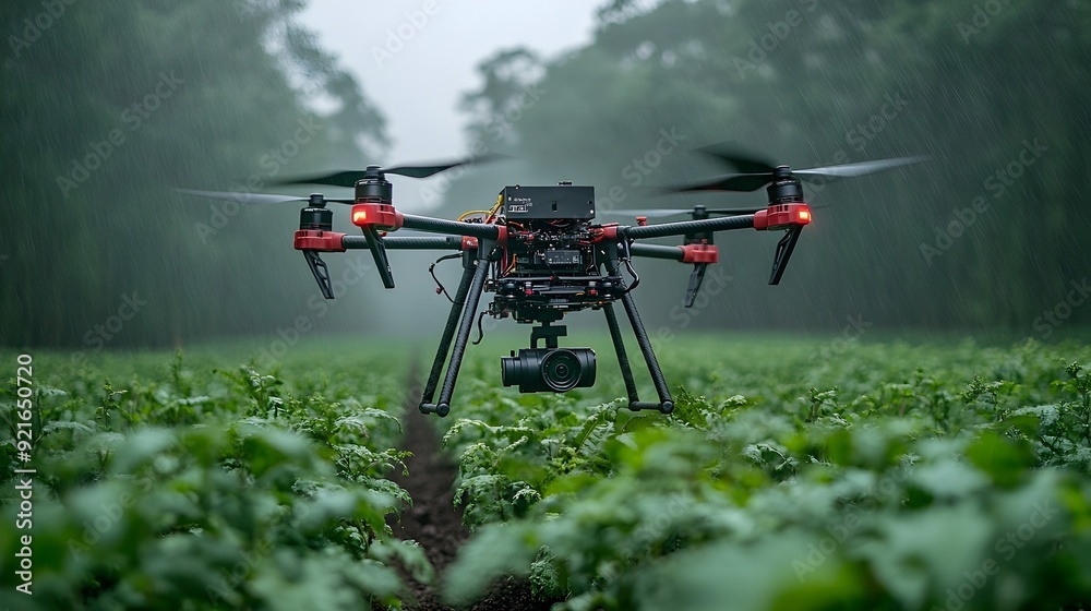 Drone Equipped with Sensors Surveys Crop Conditions in Rainy Environmental Conditions Drone Equipped with Sensors Surveys Crop Conditions in Rainy Environmental Conditions
