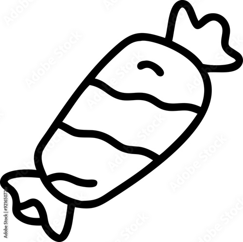 halloween candy illustration - striped candy in wrapper - trick or treat sweet treat