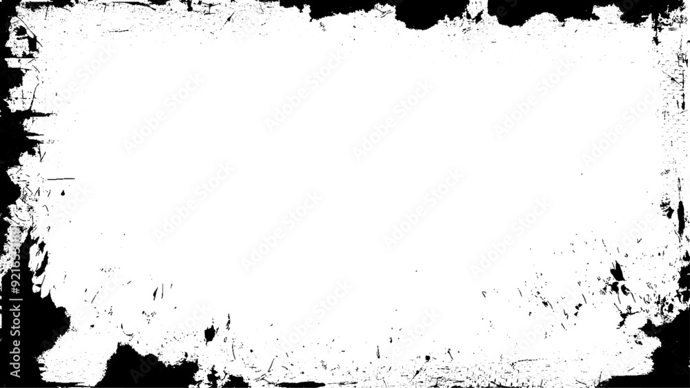 Abstract grunge texture background, distressed border, rough edge frame, black and white color, vector illustration template for web site, banner Abstract grunge texture background, distressed border, rough edge frame, black and white color, vector illustration template for web site, banner