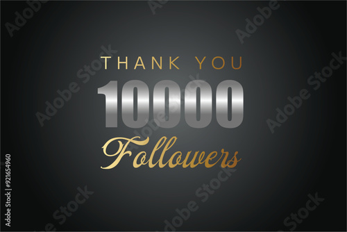 10000 OR 10k followers celebration. Thank you 10000 followers congratulation template banner. banner for social 10k friends and followers. celebrate subscribers and followers.
