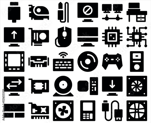 icon collection set pack apps multimedia web social media mobile outline 