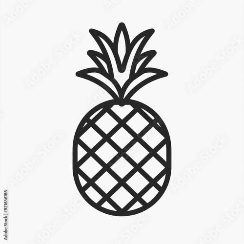 pineapple linear clipart design on a white background