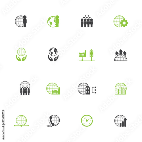 Universal business management and human resources icon set. Universal icons for web and mobile. Vector.	
