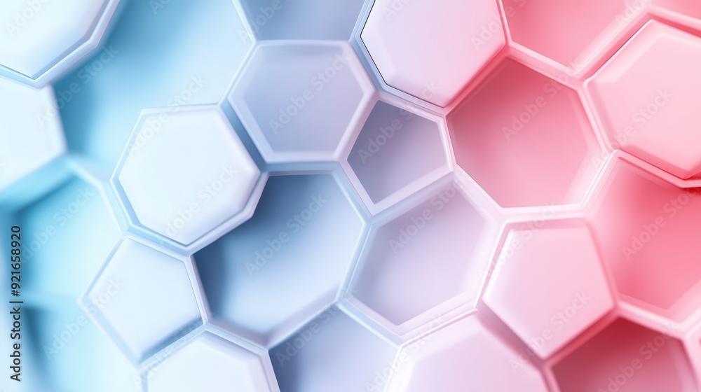 Ethereal hexagonal shapes, softly focused and subtly blurred, forming a tranquil and abstract backdrop