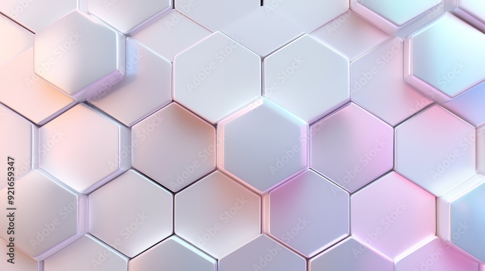 Futuristic hexagon mosaic, displaying iridescent surfaces that shift in hue, a shimmering pearlescent effect creating a mesmerizing visual dance Futuristic hexagon mosaic, displaying iridescent surfaces that shift in hue, a shimmering pearlescent effect creating a mesmerizing visual dance