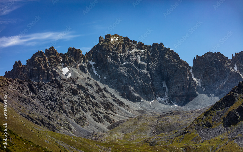 Fototapeta premium landscape with snow and clouds