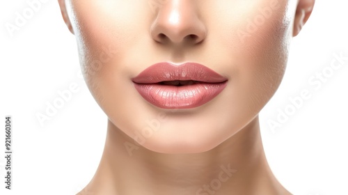 woman's face for lip beauty center advertising