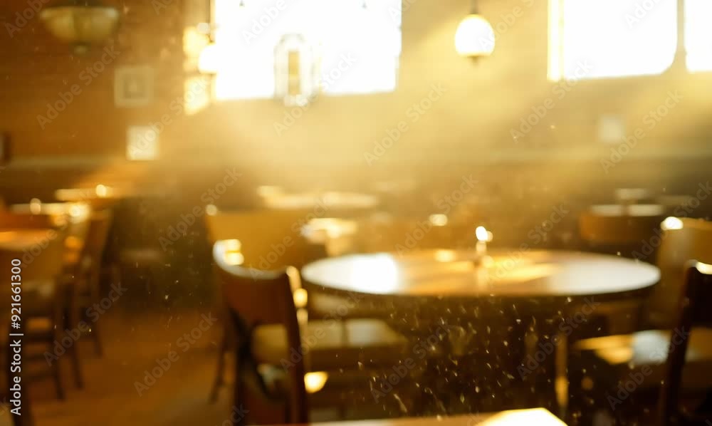 Dust Particles Dancing in a Cozy Restaurant Dust Particles Dancing in a Cozy Restaurant