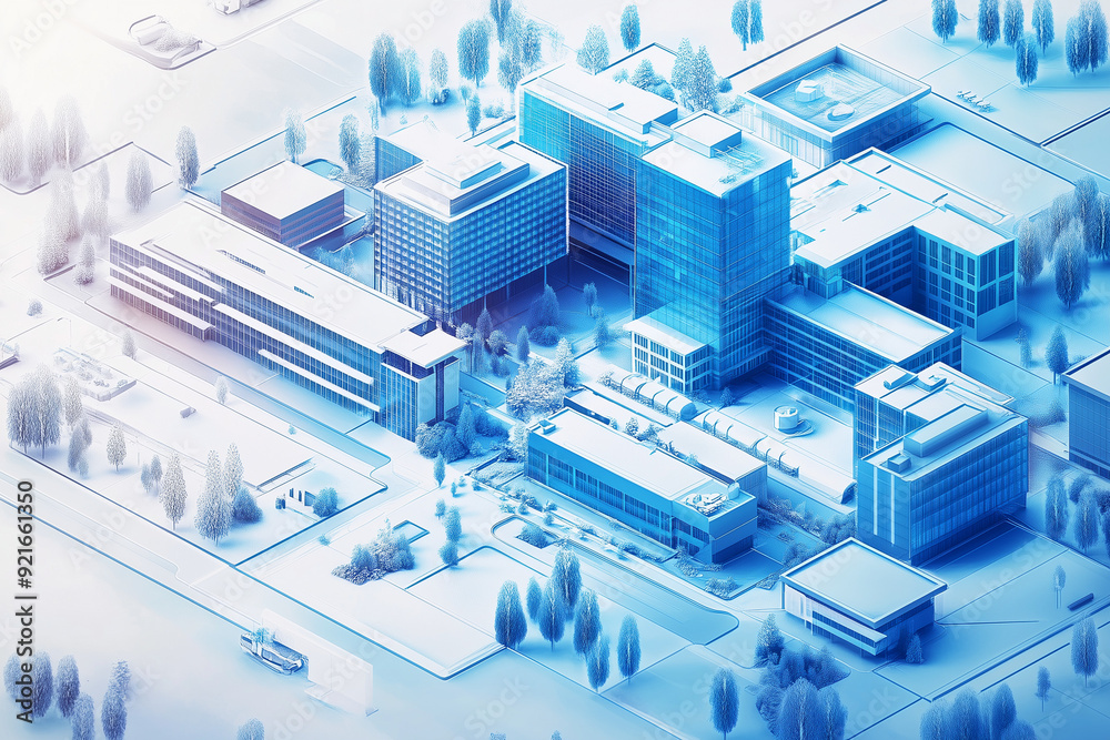 Hospital Campus Layout with Wards Clearly Outlined Hospital Campus Layout with Wards Clearly Outlined