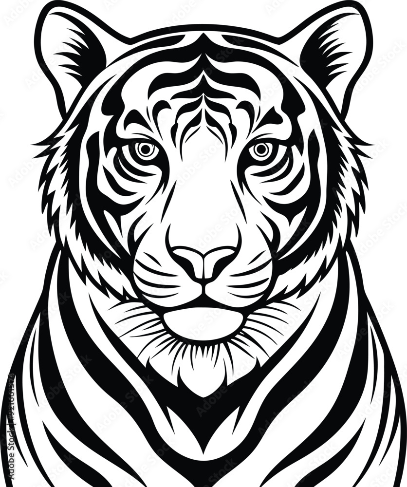 Tigers wild animals silhouette vector design Tigers wild animals silhouette vector design