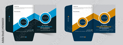 Unique presentation folder template, creative and Luxury folder design, Corporate business editable vector file