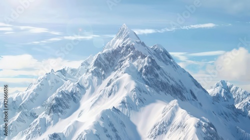 realistic snowy mountain peak