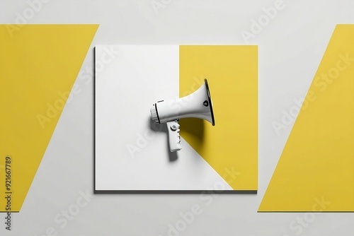 Simplicity in Sound: Megaphone Minimalism on Yellow photo