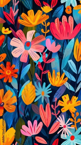 colorful nature flower illustration