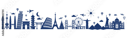 Tour travel around the world illustration