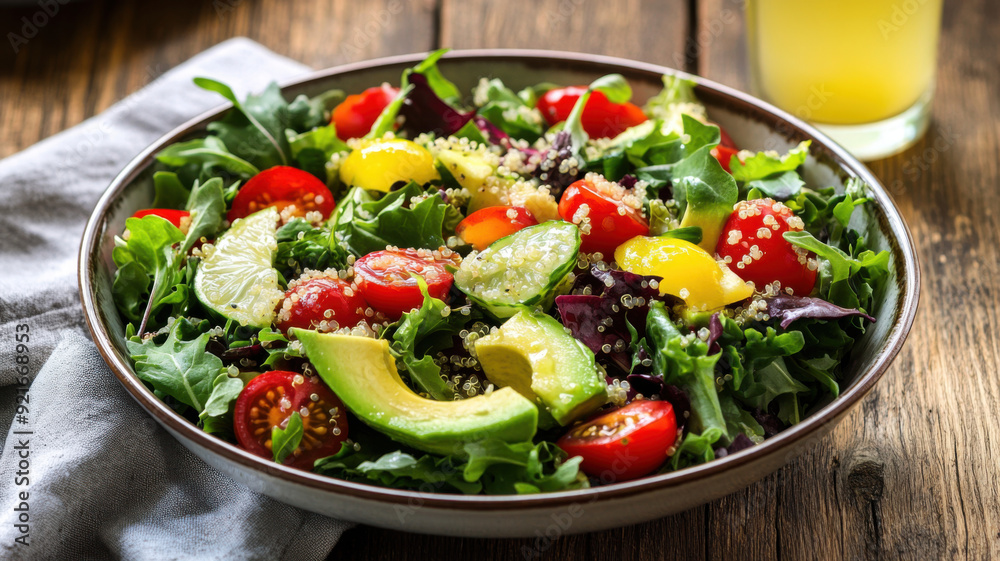 Image of clean food, keto food, healthy food suitable for weight loss, weight control, not fattening, good for health, cute colors, close-up photos