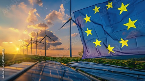 The EU Green Deal-comprehensive green economic recovery plan-environmental sustainability, reducing carbon emissions, and promoting clean energy technologies. 