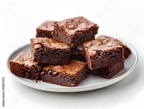 Wallpaper Mural Freshly Baked Fudgy Brownies on White Background Torontodigital.ca