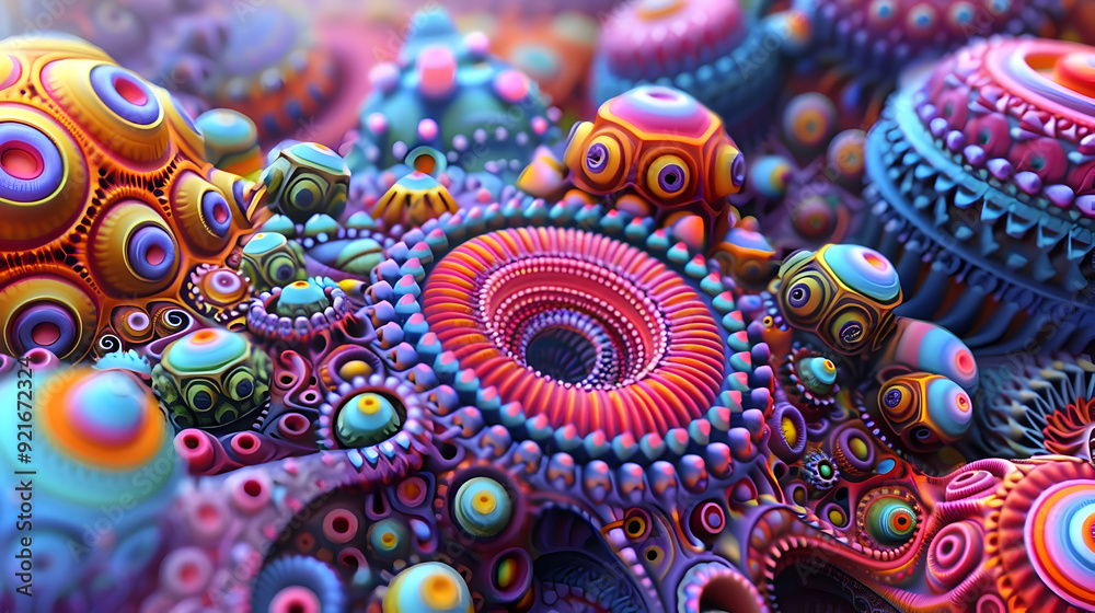Abstract 3D Illustration of Colorful Interlocking Shapes Abstract 3D Illustration of Colorful Interlocking Shapes