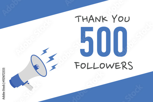 500  followers celebration. Thank you 500 followers congratulation template banner. banner for social 500 friends and followers. celebrate subscribers and followers.
