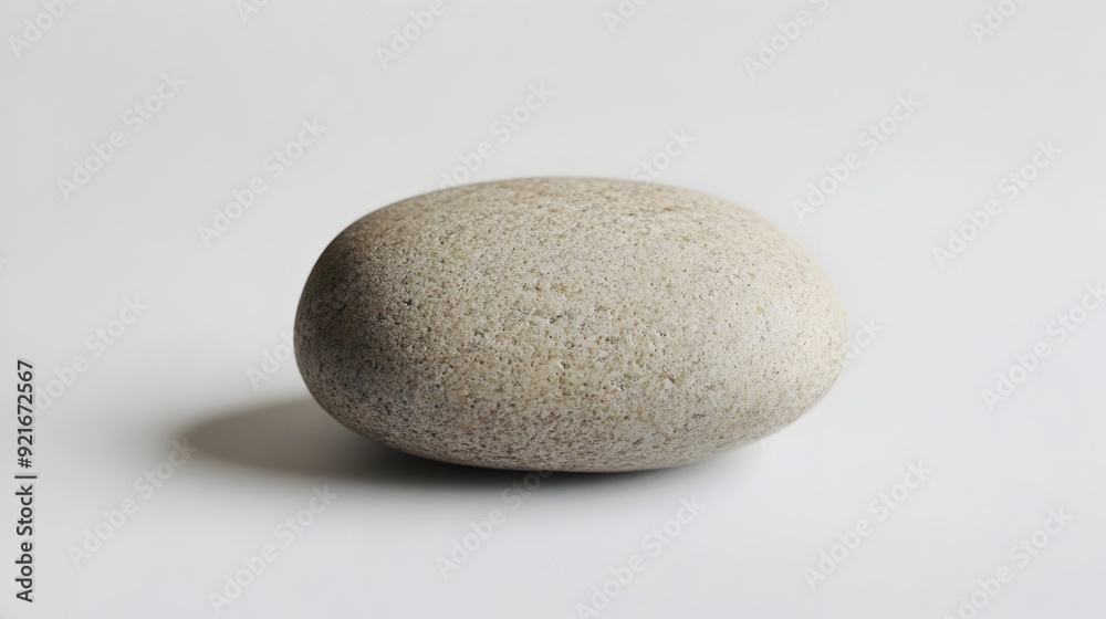 Smooth and Natural Pebble on a Simple White Surface Smooth and Natural Pebble on a Simple White Surface