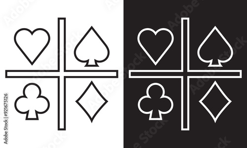 Card suits icon. Element of gambling for mobile concept and web apps. Thin vector icon for website design and development, app development. Premium in white and black  icon. Vector illustration. EPS10