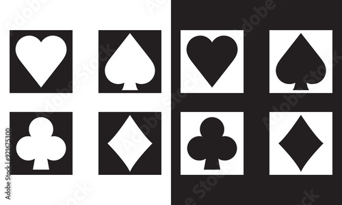 Card suits icon. Element of gambling for mobile concept and web apps. Thin vector icon for website design and development, app development. Premium in white and black  icon. Vector illustration. EPS10