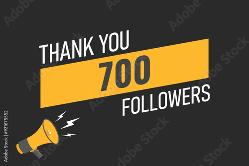 700  followers celebration. Thank you 700 followers congratulation template banner. banner for social 700 friends and followers. celebrate subscribers and followers.
