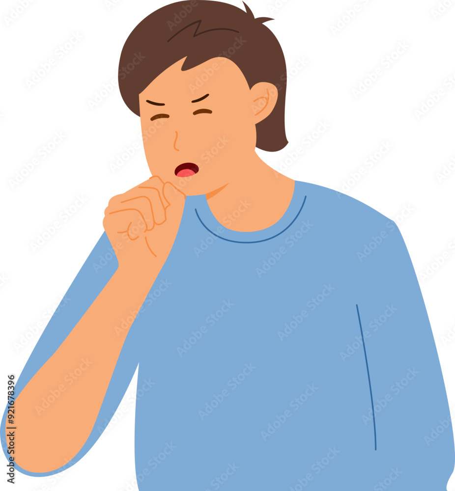 Sick child coughing flue disease symptom Sick child coughing flue disease symptom