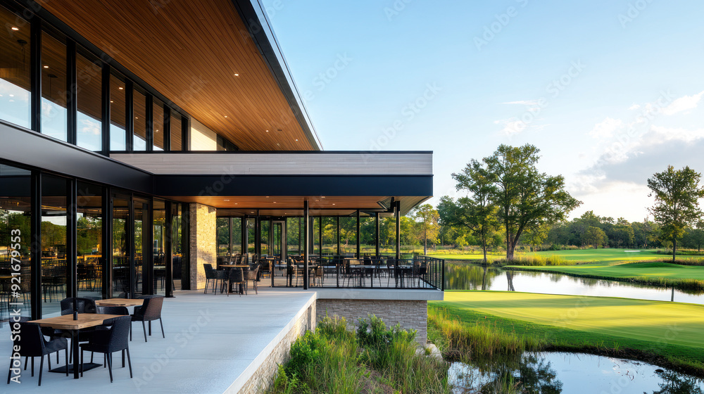 A house with outdoor seating areas by green grassland, nature architecture A house with outdoor seating areas by green grassland, nature architecture