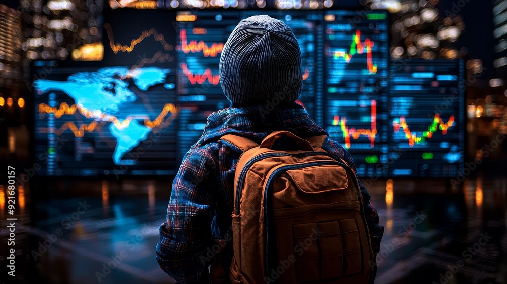 A travel-themed image of an investor exploring global markets, with maps, graphs, and currency symbols overlayed on various landscapes. A travel-themed image of an investor exploring global markets, with maps, graphs, and currency symbols overlayed on various landscapes.