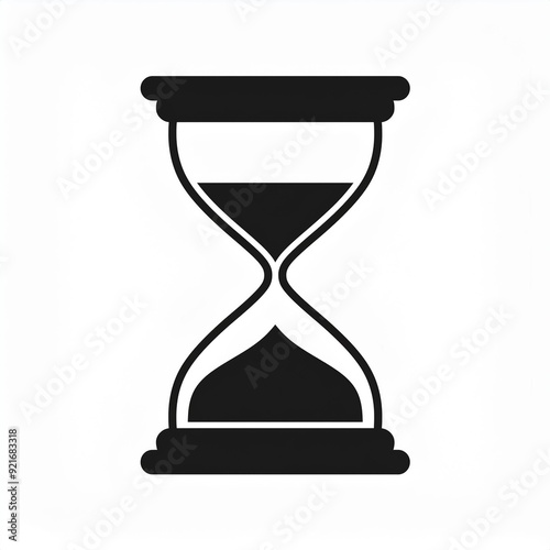 hourglass black icon isolated on white