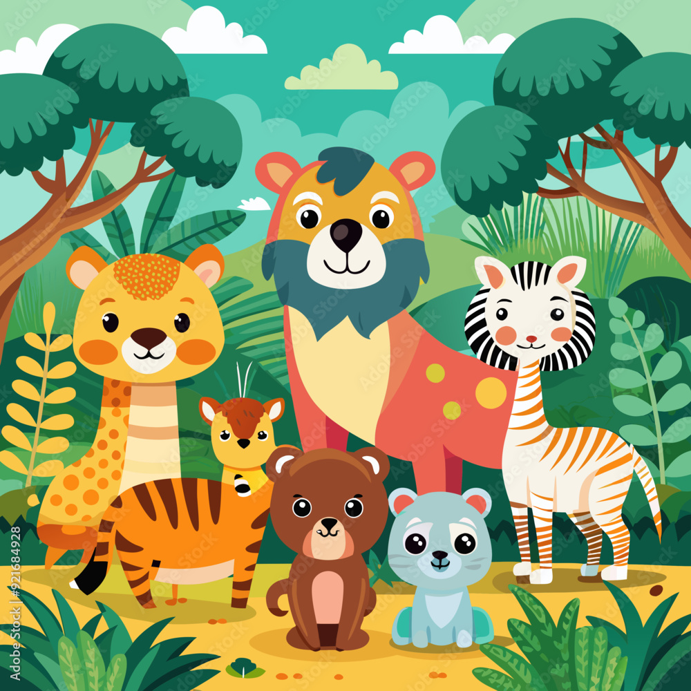 Naklejka premium animals in the forest