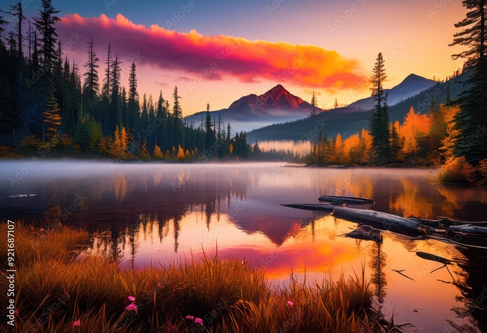 stunning sunrise over untouched wilderness vibrant colors natural beauty, landscape, nature, sky, clouds, horizon, scenery, mountains, trees, forest, light stunning sunrise over untouched wilderness vibrant colors natural beauty, landscape, nature, sky, clouds, horizon, scenery, mountains, trees, forest, light