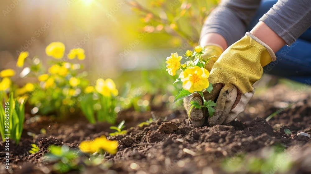 Planting Flowers in the Garden Planting Flowers in the Garden