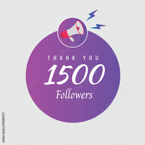 1500 OR 1.5k followers celebration. Thank you 1500 followers congratulation template banner. banner for social 1.5k friends and followers. celebrate subscribers and followers.
