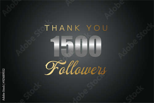 1500 OR 1.5k followers celebration. Thank you 1500 followers congratulation template banner. banner for social 1.5k friends and followers. celebrate subscribers and followers.
