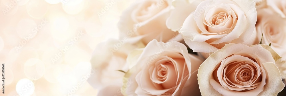 A delicate bouquet of blush roses with a soft bokeh background, symbolizing love, beauty, romance, purity, and elegance. A delicate bouquet of blush roses with a soft bokeh background, symbolizing love, beauty, romance, purity, and elegance.